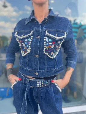 Giubotto  jeans con pietre
